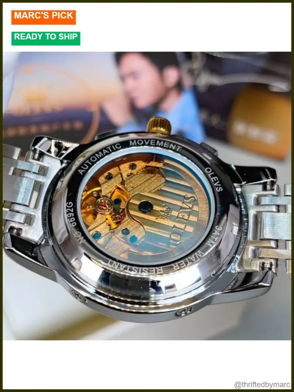 Men's Automatic Self-Winding Mechanical Dress Watch Stainless Steel Waterproof
